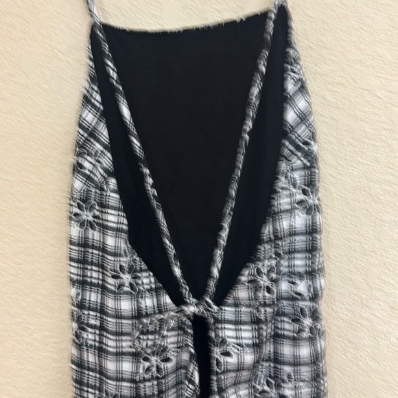 Urban Outfitters NWT Plaid Back Tie Floral mini Dress size Small - Picture 6 of 7